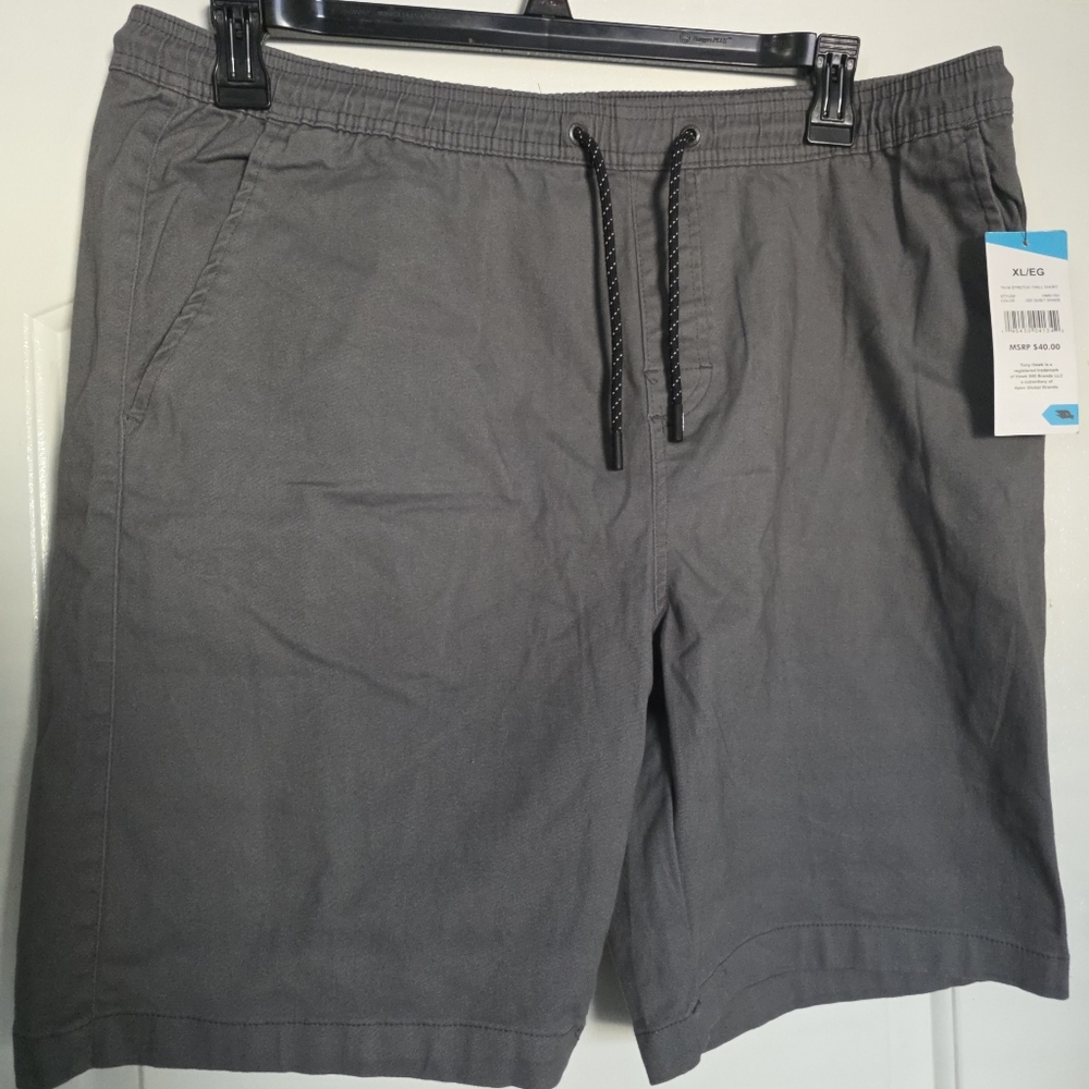 Men's Tony Hawk Men's Stretch Twill Flat Front Shorts Gray XL